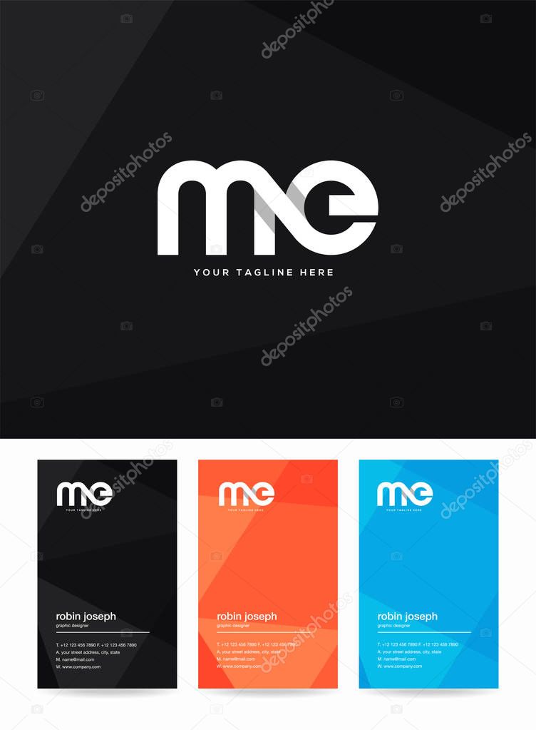 Letters logo Me, template for business card 