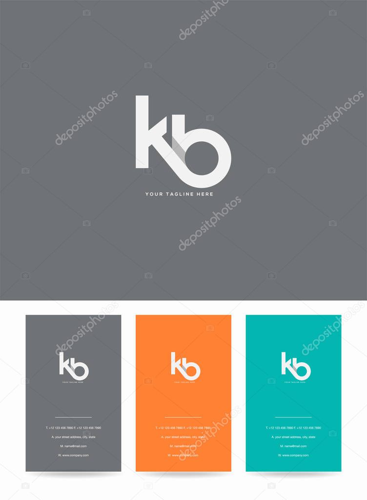 Letters logo Kb, template for business card 