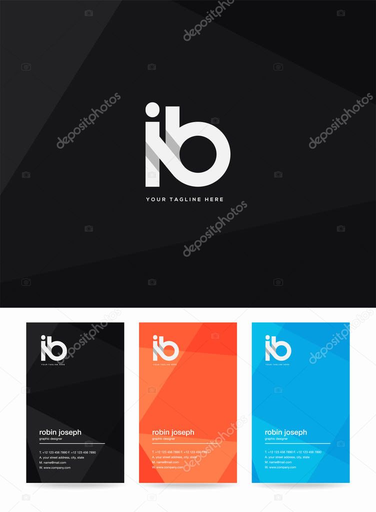 Letters logo Ib, template for business card