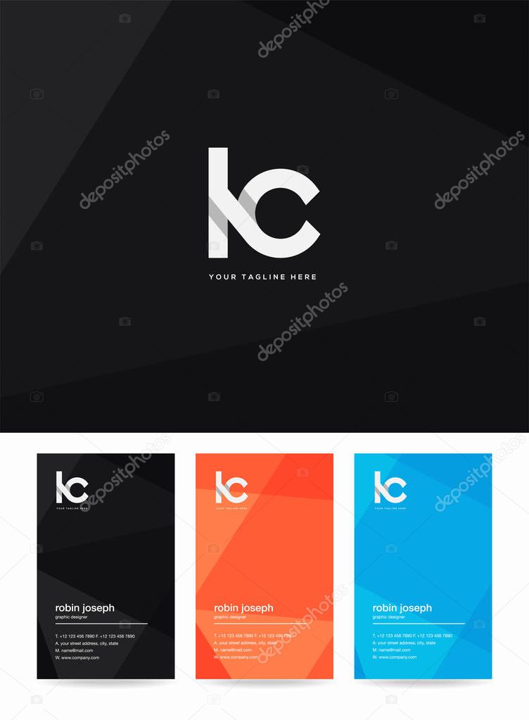 Letters logo Lc, template for business card