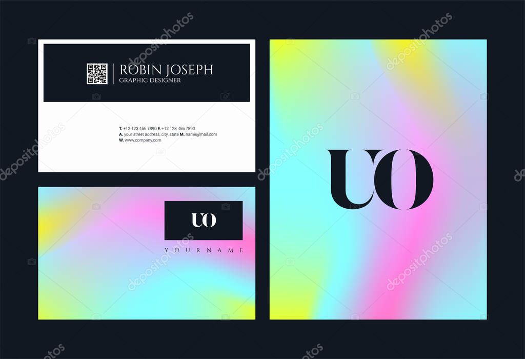 Letters logo Uo, template for business card