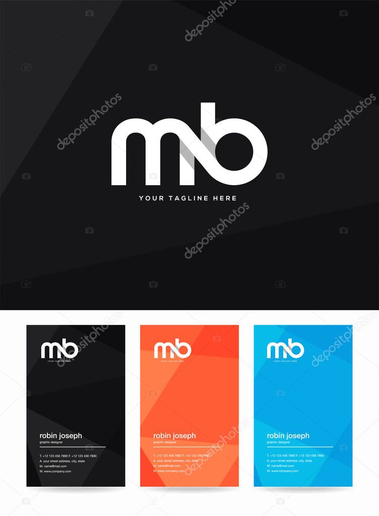 Letters logo Mb, template for business card 