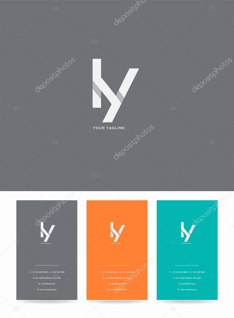 Letters logo Ly, template for business card