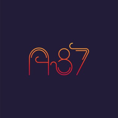 Harf rakam logolu A87, iş kartı için şablon 