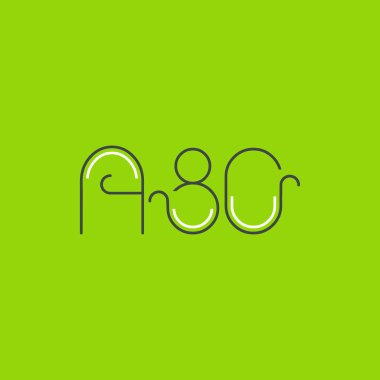 Harf rakam logolu A80, iş kartı için şablon 