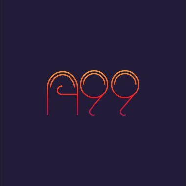 Harf rakam logolu A99, iş kartı için şablon 