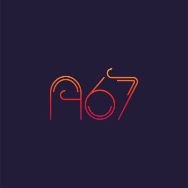 Harf rakam logolu A67, iş kartı için şablon 