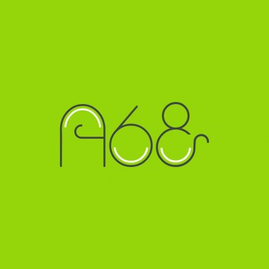 Harf rakam logolu A68, iş kartı için şablon 