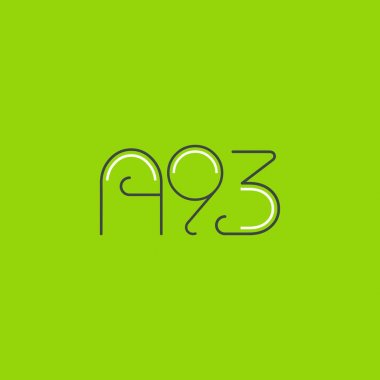 Harf rakam logolu A93, iş kartı için şablon 