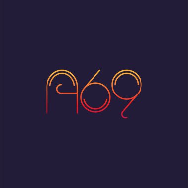 Harf rakam logolu A69, iş kartı için şablon 