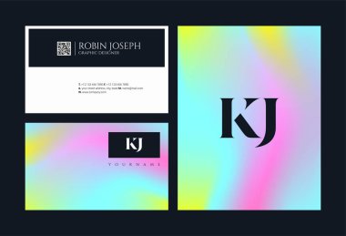 Logo Kj, kartvizit için şablon mektup 