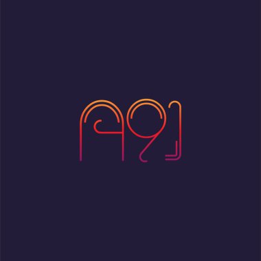 Harf rakam logolu A91, iş kartı için şablon 