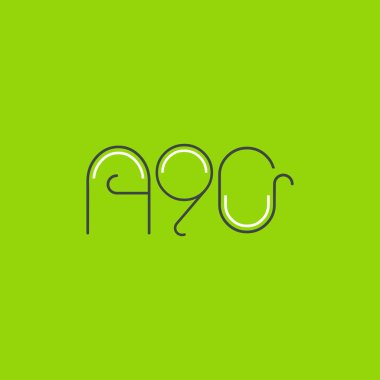 Harf rakam logolu A90, iş kartı için şablon 