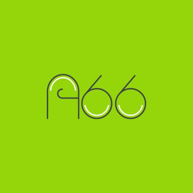 Harf rakam logolu A66, iş kartı için şablon 