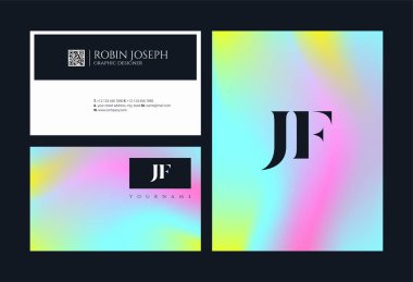 Logo Jf, kartvizit için şablon mektup 