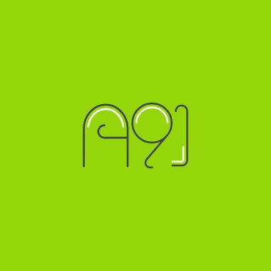 Harf rakam logolu A91, iş kartı için şablon 