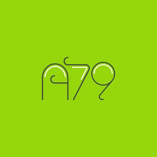 Letter Digit Logo A79 Template Buisness Card — Stock Vector