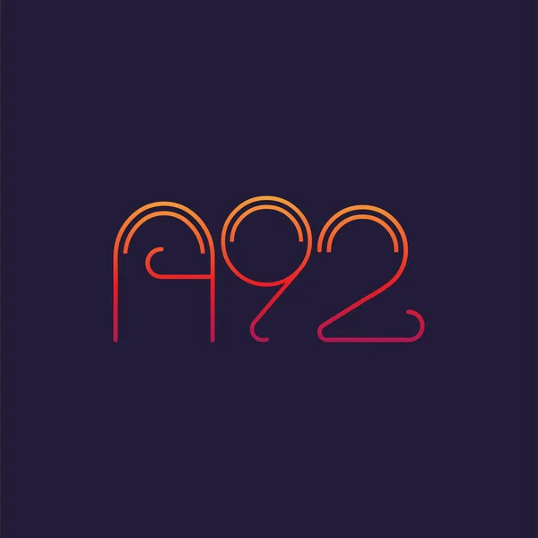 Επιστολή Λογότυπο Ψηφίο A92 Πρότυπο Για Επιχειρησιακό Κάρτα — Διανυσματικό Αρχείο