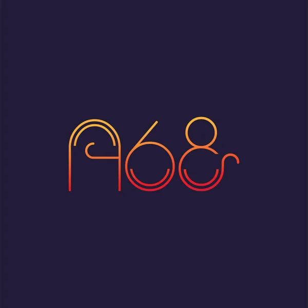 Brief Met Cijfers Logo A68 Sjabloon Voor Business Card — Stockvector