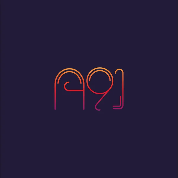 Harf Rakam Logolu A91 Kartı Için Şablon — Stok Vektör