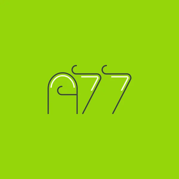 Letter Digit Logo A77 Template Buisness Card — Stock Vector