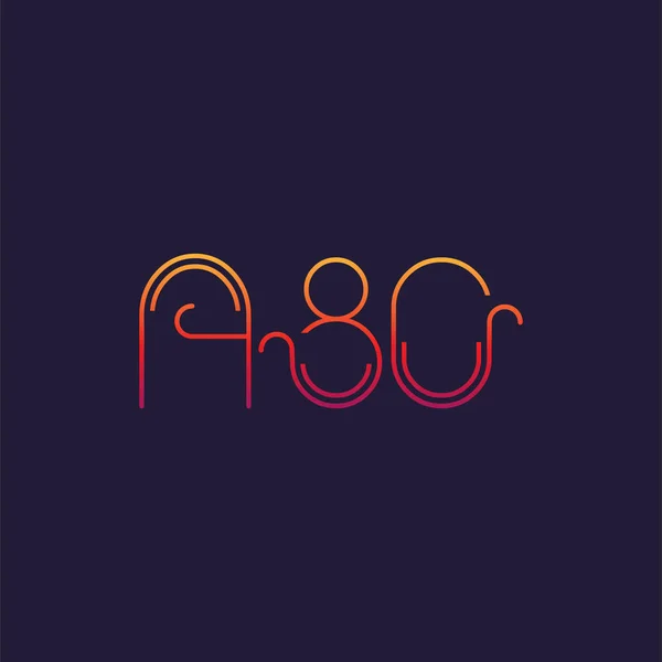 Brief Met Cijfers Logo A80 Sjabloon Voor Business Card — Stockvector