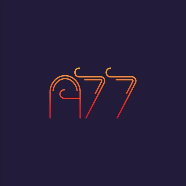 Επιστολή Λογότυπο Ψηφίο A77 Πρότυπο Για Επιχειρησιακό Κάρτα — Διανυσματικό Αρχείο