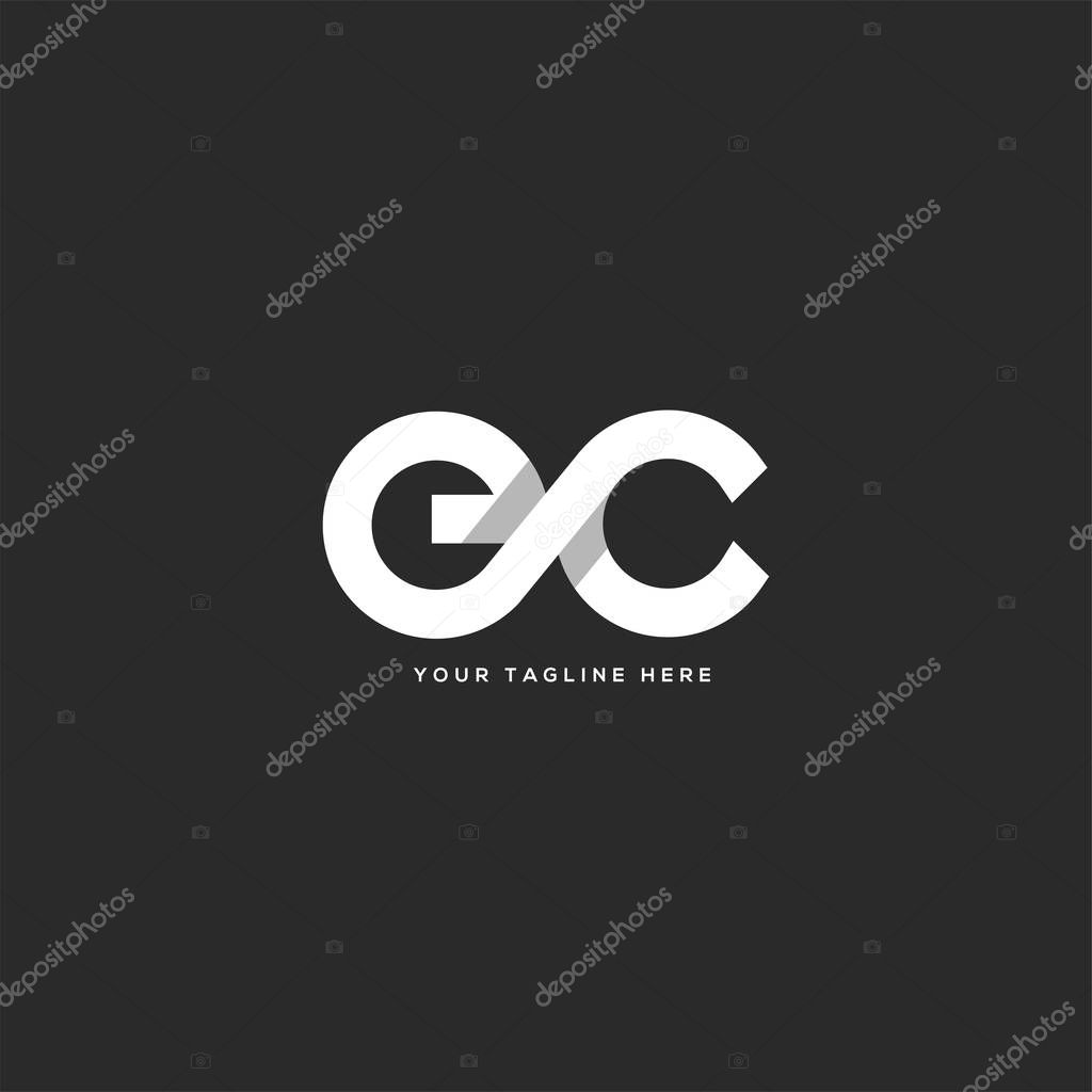 Letters EC logo, template for buisness card