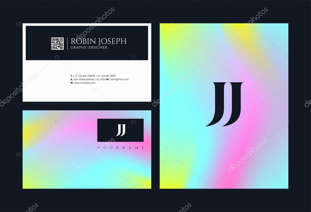 Letters logo Jj, template for business card