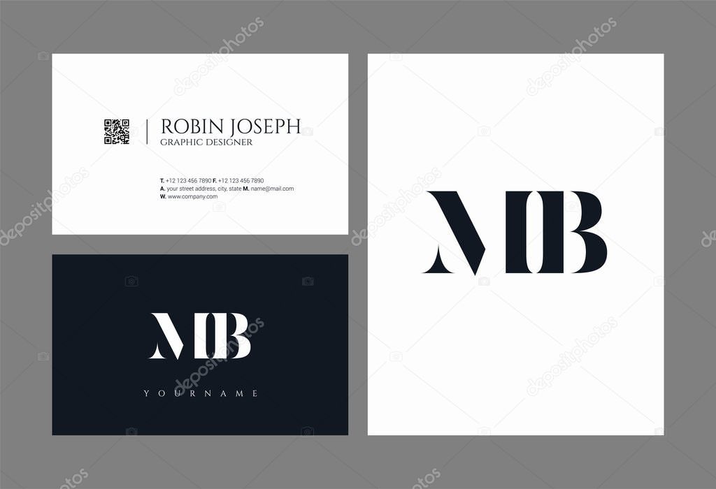 Letters logo Mb, template for business card 