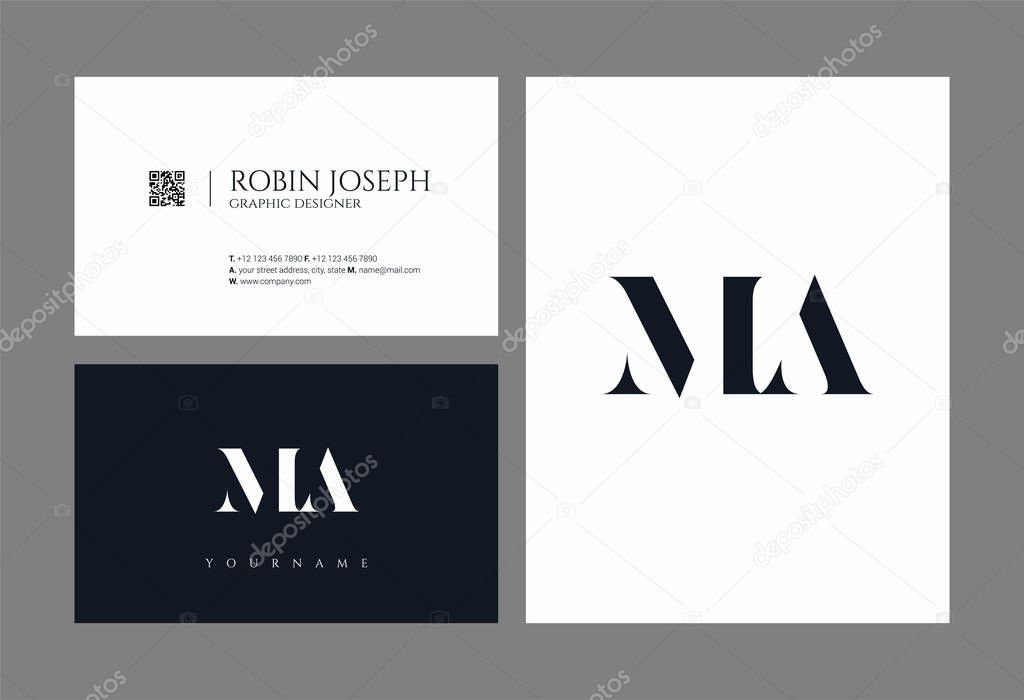 Letters logo Ma, template for business card 