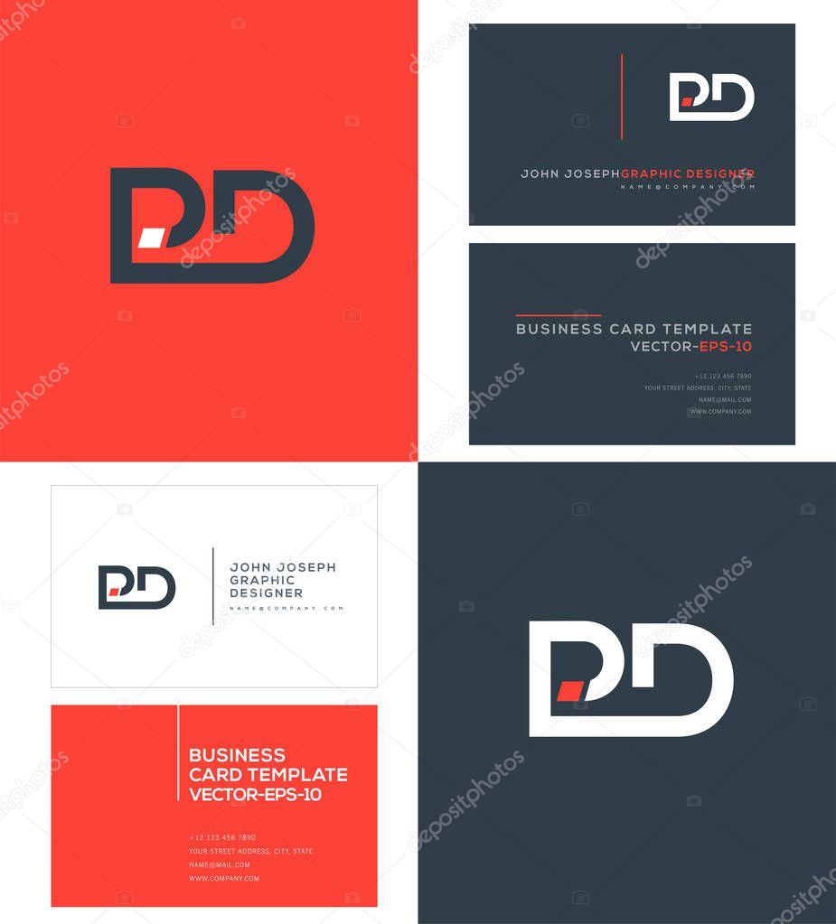 Letters logo Pd, template for business card 