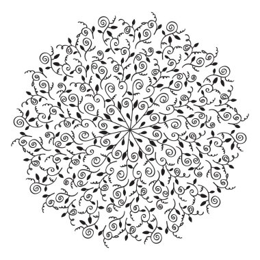 Düğün çiçek Mandala süslemeli el ilanı. Vektör oryantal tasarımı