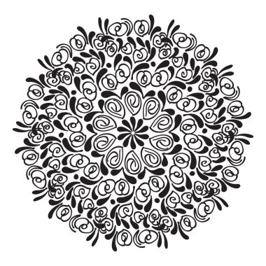 Düğün çiçek Mandala süslemeli el ilanı. Vektör oryantal tasarımı