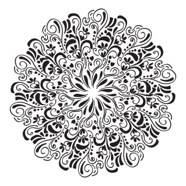 Düğün çiçek Mandala süslemeli el ilanı. Vektör oryantal tasarımı