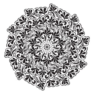 Düğün çiçek Mandala süslemeli el ilanı. Vektör oryantal tasarımı