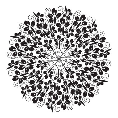 Düğün çiçek Mandala süslemeli el ilanı. Vektör oryantal tasarımı