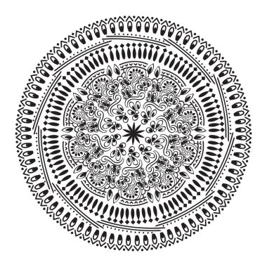 Düğün çiçek Mandala süslemeli el ilanı. Vektör oryantal tasarımı