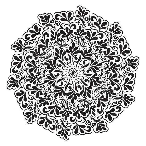 Folleto Boda Con Adornos Florales Mandala Diseño Oriental Vectorial — Vector de stock