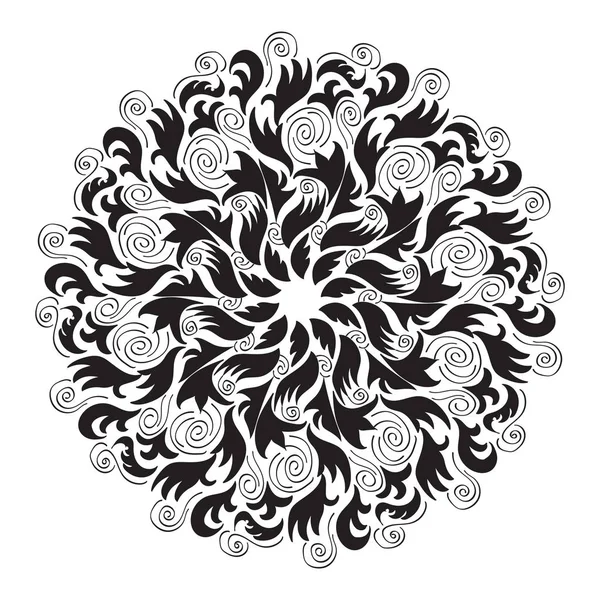 Folleto Boda Con Adornos Florales Mandala Diseño Oriental Vectorial — Vector de stock