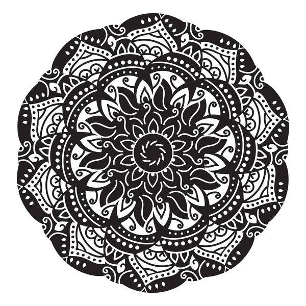 Folleto Boda Con Adornos Florales Mandala Diseño Oriental Vectorial — Archivo Imágenes Vectoriales