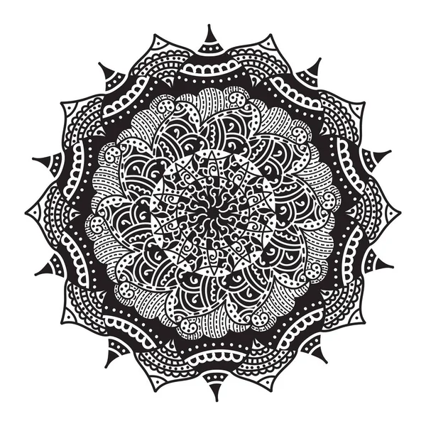 Folleto Boda Con Adornos Florales Mandala Diseño Oriental Vectorial — Archivo Imágenes Vectoriales