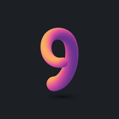 9. Yıldönümü Logo Tasarımı, 64 Numaralı Simge Vektör Şablonu