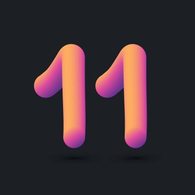 11. Yıldönümü Logo Tasarımı, 64 Numaralı Simge Vektör Şablonu