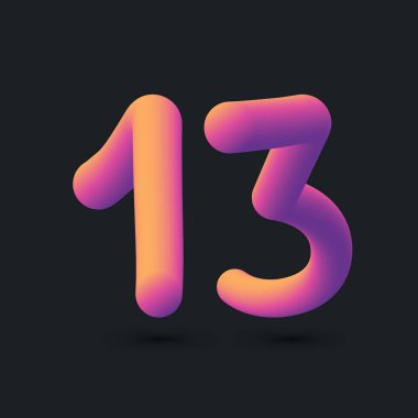 13. Yıldönümü Logo Tasarımı, 64 Numaralı Simge Vektör Şablonu