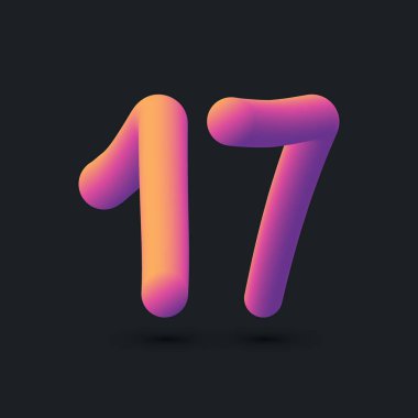 17. Yıldönümü Logo Tasarımı, 64 Numaralı Simge Vektör Şablonu