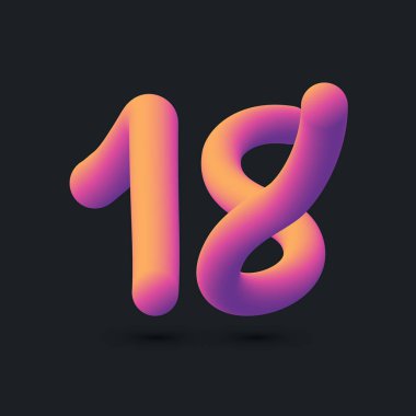 18. Yıldönümü Logo Tasarımı, 64 Numaralı Simge Vektör Şablonu