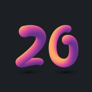 20 Yıldönümü Logo Tasarımı, 64 Numaralı Simge Vektör Şablonu