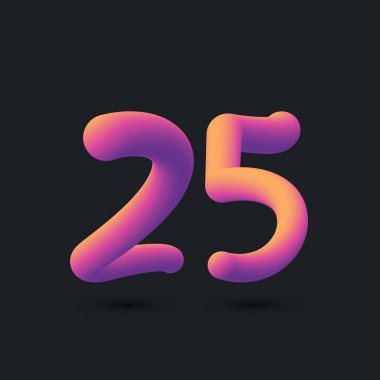 25. Yıldönümü Logo Tasarımı, 64 Numaralı Simge Vektör Şablonu