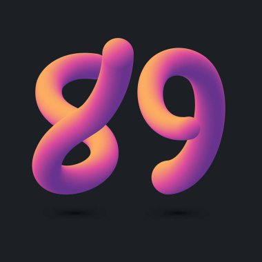 89 Yıldönümü Logo Tasarımı, 64 Numaralı Simge Vektör Şablonu